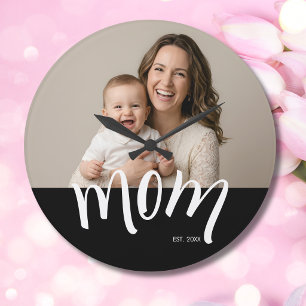 Moeder en Baby Foto Aangepast Jaar Oprichting  Grote Klok