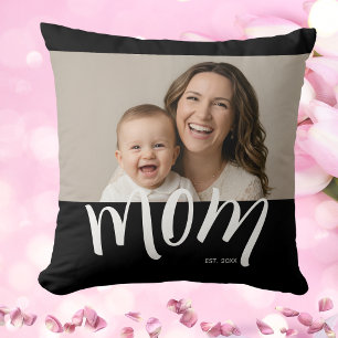 Moeder en Baby Foto Aangepast Oprichtingsjaar Kussen