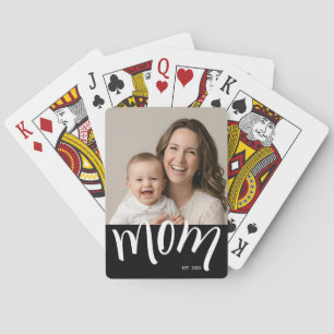 Moeder en Baby Foto Aangepast Oprichtingsjaar  Pokerkaarten