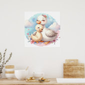 Moeder en baby gans poster (Keuken)