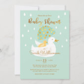 Moeder en Baby Geel Ducky Umbrella Mint Green Kaart (Voorkant)