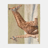 Moeder en Baby Giraffe Fleece Deken (Voorkant)