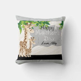 Moeder en Baby Giraffe Moederdag Custom Pillow Kussen