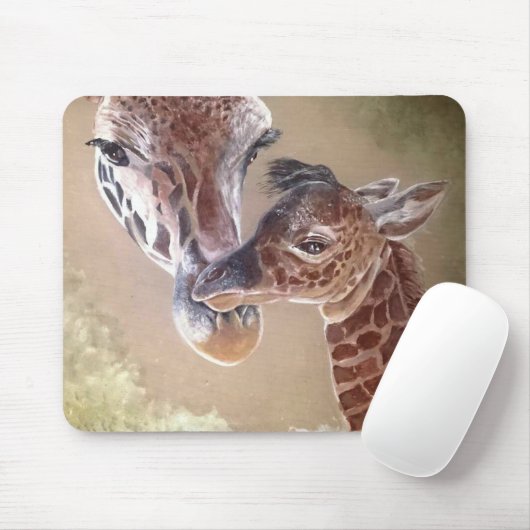 Moeder en Baby Giraffe Muismat (Met muis)