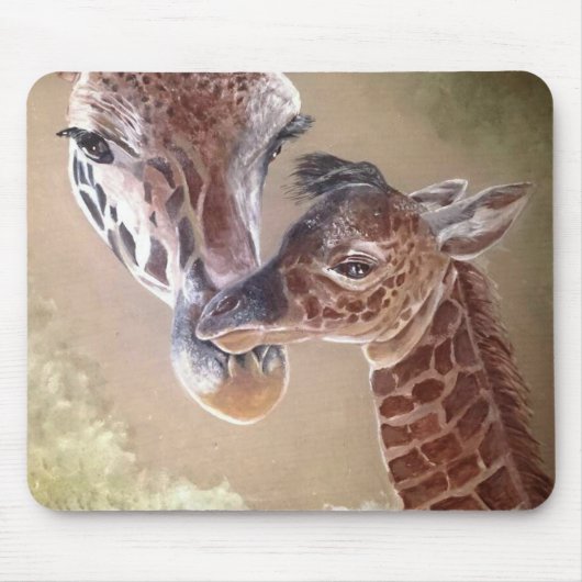 Moeder en Baby Giraffe Muismat (Voorkant)