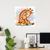 Moeder en Baby Giraffe Poster (Thuiskantoor)