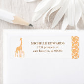 Moeder en Baby Giraffe Retouradreslabels Etiket (Insitu)