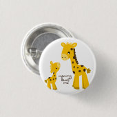 Moeder en Baby Giraffe Ronde Button 3,2 Cm (Voorkant /achterkant)