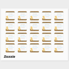 Moeder en Baby Giraffe Shower Boekplaat Vierkante Sticker