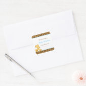 Moeder en Baby Giraffe Shower Boekplaat Vierkante Sticker (Envelop)