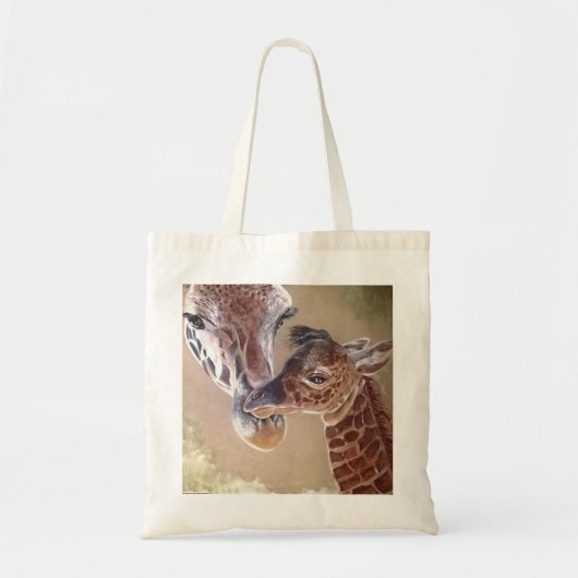 Moeder en Baby Giraffe Tote Bag (Voorkant)