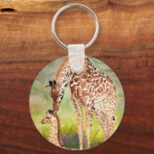 Moeder en Baby Giraffes Sleutelhanger (Voorkant)