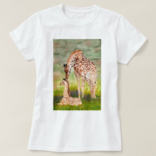 Moeder en Baby Giraffes T-shirt (Design voorkant)
