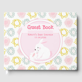 Moeder en baby Girl Bunny | BABY SHOWER Gastenboek