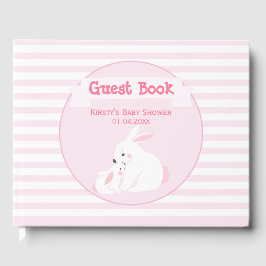 Moeder en baby Girl Bunny | BABY SHOWER Gastenboek