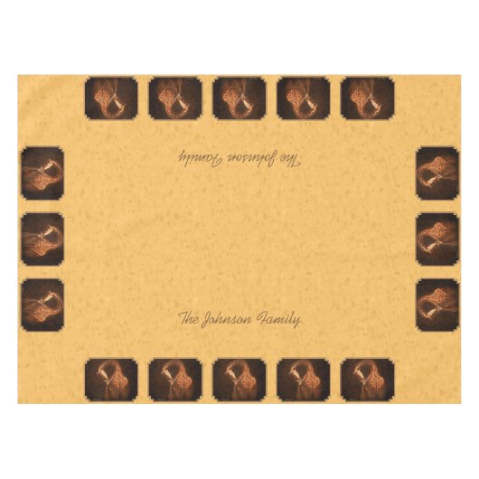 Moeder en Baby Gold Background Tafelkleed (Voorkant (Horizontaal))