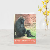 Moeder en Baby Gorilla Moederdag Kaart (Gele Bloem)