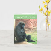 Moeder en Baby Gorilla Moederdag kaart (Gele Bloem)