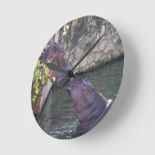 Moeder en Baby Hippo Greeting Ronde Klok (Hoek)