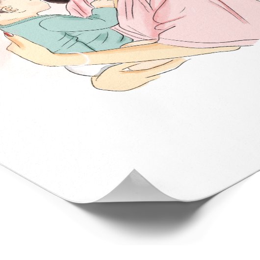 Moeder en baby illustratie poster (Hoek)