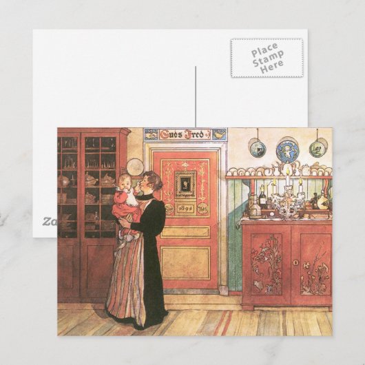 Moeder en Baby in de keuken Briefkaart (Voorkant / Achterkant)