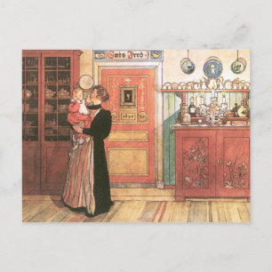 Moeder en Baby in de keuken Briefkaart