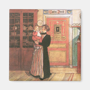 Moeder en Baby in de keuken Magneet