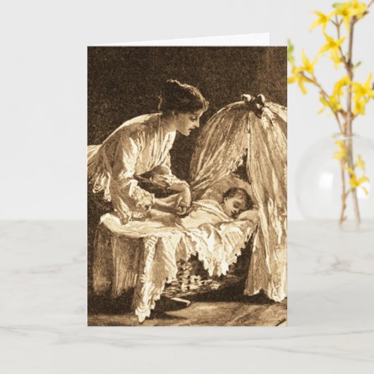  moeder en Baby Kaart (Gele Bloem)