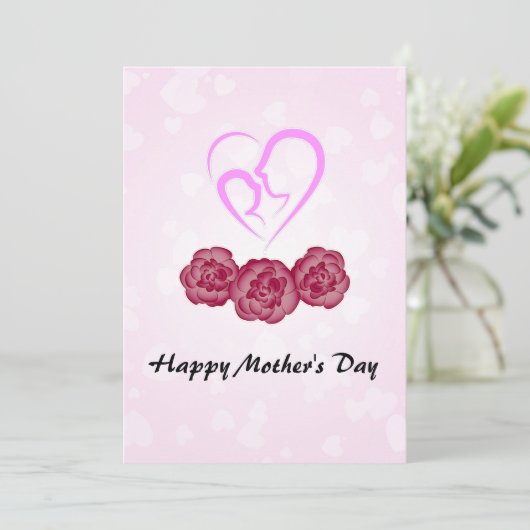 Moeder en Baby Kind Anjer Moederdag (Staand voorkant)
