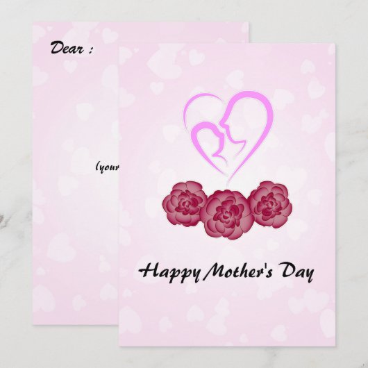Moeder en Baby Kind Anjer Moederdag (Voorkant / Achterkant)