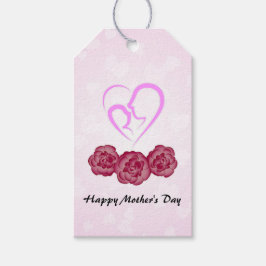 Moeder en Baby Kind Anjer Moederdag Cadeaulabel