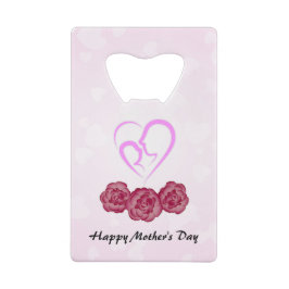 Moeder en Baby Kind Anjer Moederdag Creditkaart Flessenopener
