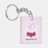 Moeder en Baby Kind Anjer Moederdag Sleutelhanger (Voorkant Links)