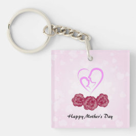 Moeder en Baby Kind Anjer Moederdag Sleutelhanger