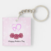 Moeder en Baby Kind Anjer Moederdag Sleutelhanger (Achterkant)