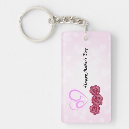 Moeder en Baby Kind Anjer Moederdag Sleutelhanger (Voorkant)