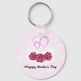 Moeder en Baby Kind Anjer Moederdag Sleutelhanger