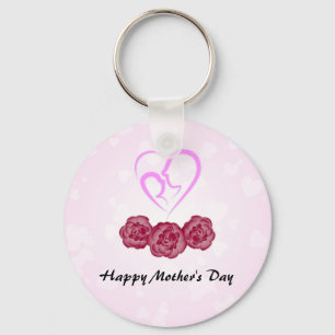 Moeder en Baby Kind Anjer Moederdag Sleutelhanger