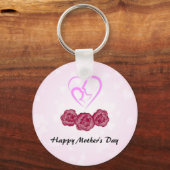 Moeder en Baby Kind Anjer Moederdag Sleutelhanger (Voorkant)