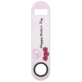 Moeder en Baby Kind Anjer Moederdag Speed Flessenopener (Achterkant)