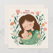 Moeder en Baby knuffelen Moederdag Kaart (Voorkant / Achterkant)