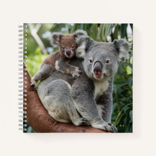 Moeder en Baby Koala Beer Notitieboek (Voorkant)
