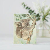 Moeder en Baby Koala  Briefkaart (Staand voorkant)