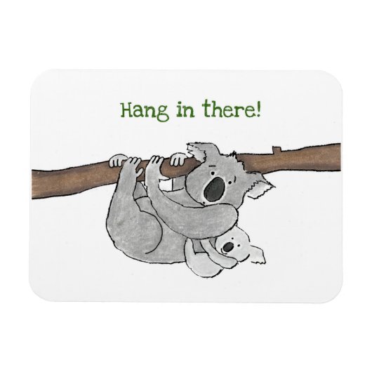 Moeder en baby koala "hang daar in" koelkast magne magneet (Horizontaal)