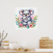 Moeder en baby koala poster (Keuken)