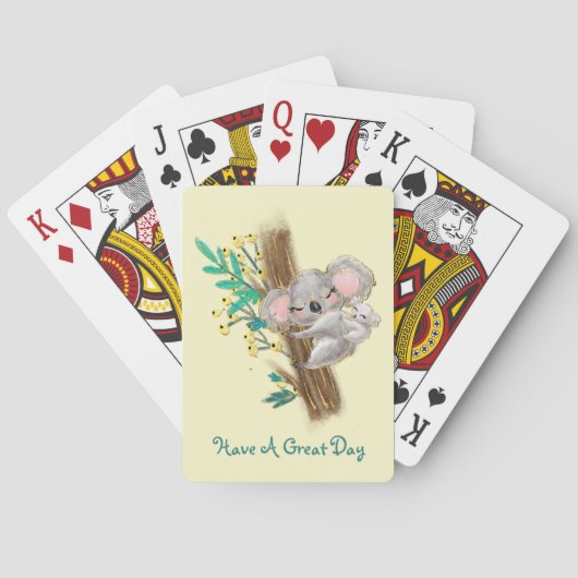 Moeder En Baby Koala's Klassieke Speelkaarten (Achterkant)