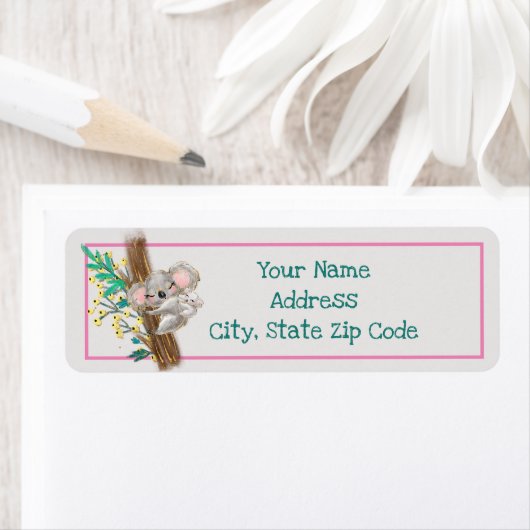 Moeder en Baby Koalas-logo Etiket (Insitu)