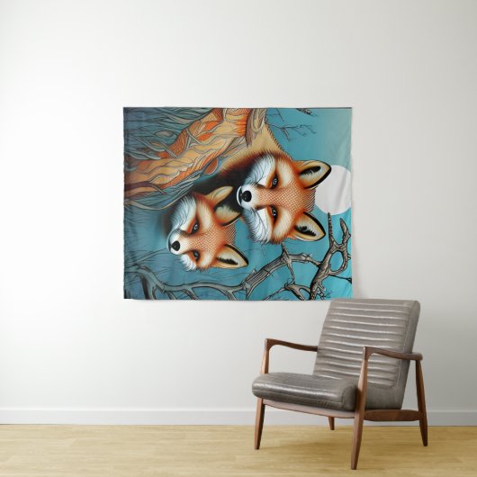 Moeder en Baby koeien Wandkleed (In Situ (horizontaal))