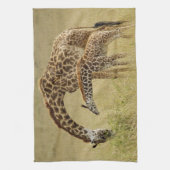 Moeder en baby Masai Giraffe, Giraffa Theedoek (Verticaal)