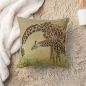 Moeder en baby Masaigiraffe, Giraffa Kussen (Deken)